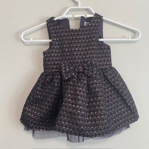 PL Kids Formal Black and Purple Plaid Sleeveless Bow Dress size 12M